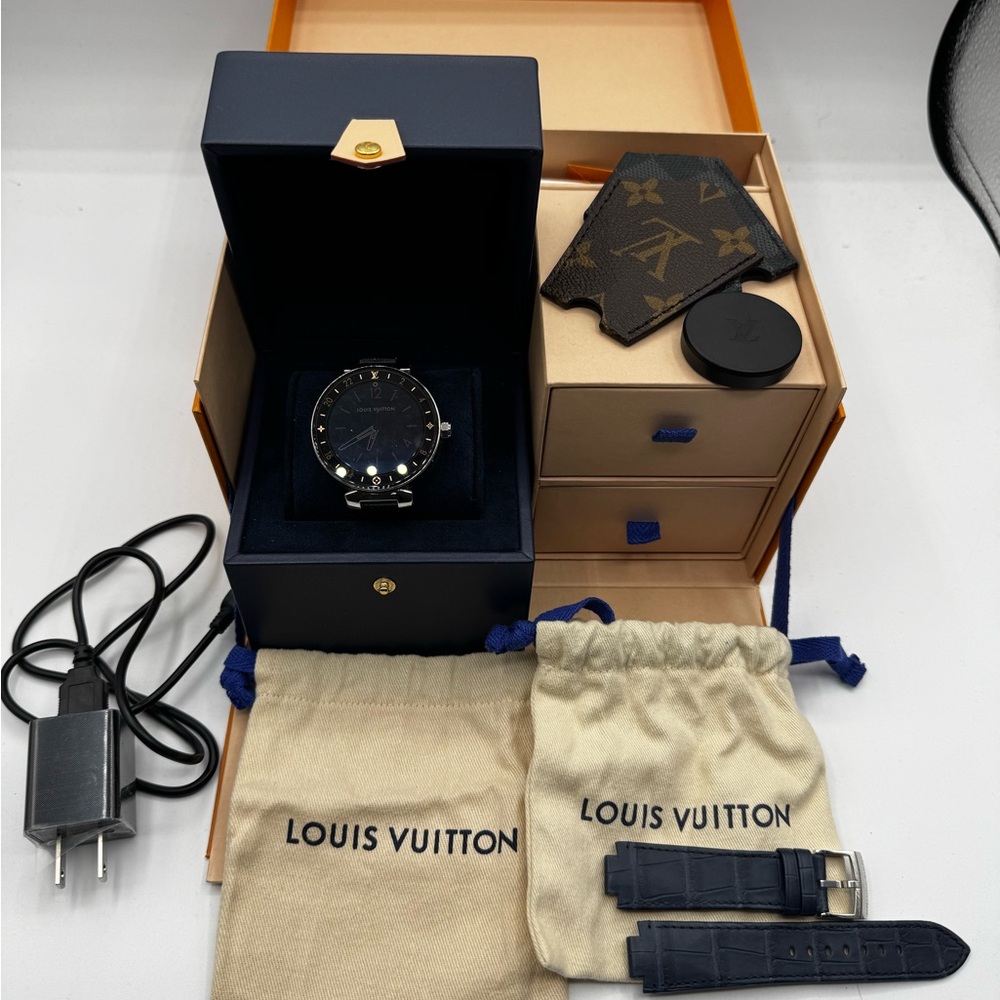 LOUIS VUITTON Tambour Horizon Connected Smart Watch With Extra Crocodile Band
